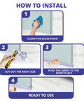 Installation steps for Two Pack Shower Door Bottom Seal With Internal Grips And Sweep Strip For Frameless Glass Doors