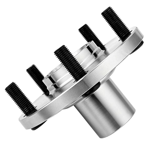 Front Wheel Bearing Hub Assembly Pair Fits Lexus RX300 1999 2003 FWD Also Fits ES300 1992 2003 Avalon 1995 2004 Sienna Soara 1998 2003 Camry 1992 2003 3L 5 Lug, silver metal, side view