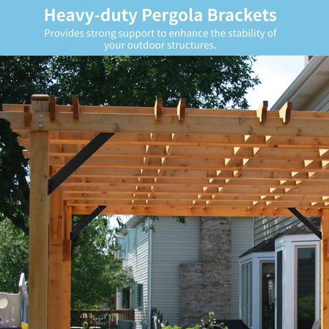 Set Of Four 45 Degree Angle Brackets Beefy Heavy Duty Corner Metal Connectors With Pre Drilled Holes And Screws For Pergolas Tree Houses Gazebos And Outdoor Patios
