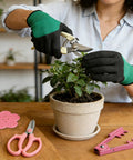 Person using Rose Thorn Stripper Tool Kit For Garden Pruning Shears And Scissors With Gloves Includes Plastic Rose Thorn Remover