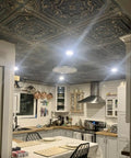 Drop In 2x2 Ceiling Tiles Pack Of 10 PVC Panels With Antique Gold Faux Tin Look in kitchen, Glue Up install