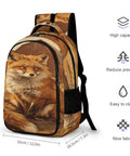 Autumn Pasture Fox Printed Unisex Backpack With Large Capacity Durable Polyester Daypack for School Travel and Everyday Carry