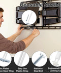 Person installing TV with Heavy Duty Drywall Anchor Kit With 3/16-24 Included Bolts For Hollow Wall Mounting Stainless Steel Anchors