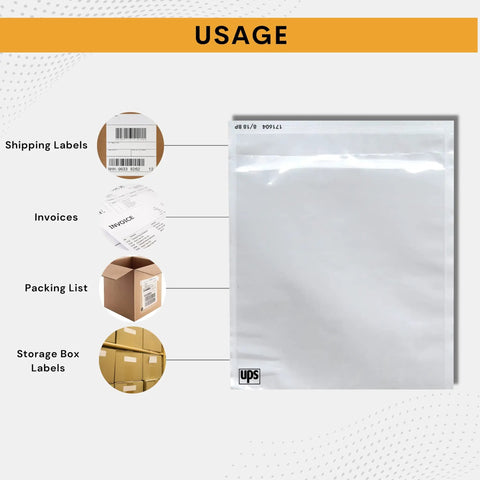 500 Pack 6.5X10 Shipping Label Sleeves for invoices and shipping labels, waterproof clear packing slip pouches.