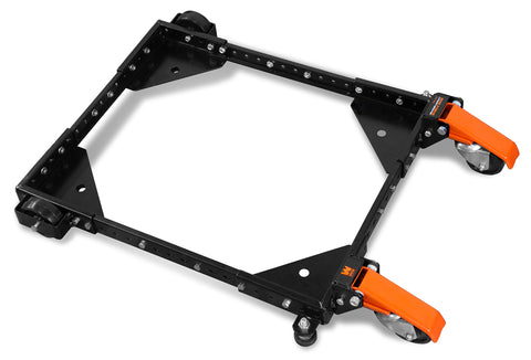 Mobile Base For Saws And Tools, Heavy Duty 500 Pound Capacity, Adjustable Fit, metal frame with casters, top view