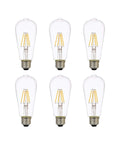 6-pack Natural Series Edison LED Bulb 60W Equivalent 7W Dimmable Clear 2700K Soft White Sunlike Glow For A Warm Cozy Home Vibe
