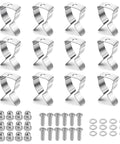 12 Piece Window Well Cover Clips Kit Includes Nuts Screws And Gaskets For Basement Egress And Exterior Courtyard Use Heavy Duty Steel Durable Steel Construction For Tough Outdoor Conditions And Easy Retrofit For Contemporary Basements And Courtyards, 12 steel clips with hardware