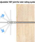 Adjustable 180-degree joint of 20 Pack T316 Stainless Steel 180 Degree Adjustable Cable Railing Swage Threaded Stud End Fittings for 1/8 inch wire