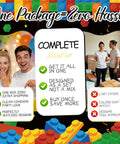 Nail The Party Vibe With This 310 Piece Building Block Birthday Decorations Kit Serving Twenty Five Guests Including Balloons Backdrop Centerpieces And Cake Toppers showcasing engaged couple surrounded by colorful decorations.