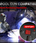 Powerhouse 8 In 1 Multi Process Welder For Aluminum And Steel showing spool gun compatibility and welding action.