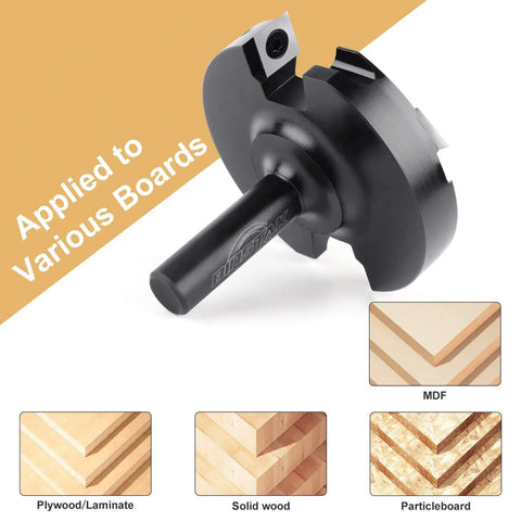Pro Grade CNC Spoilboard Surfacing Router Bit For Wood With Half Inch Shank And Three Inch Cutting Diameter Two Plus Two Carbide Inserts Slab Flattening Planer Bit For Smooth Spoil Board Planing