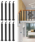 Sick Matte Black Undrilled Outdoor Handrail Post 35 Inch 37 Inch 270 Degree Adjustable Railing Post showcased in modern interior design.