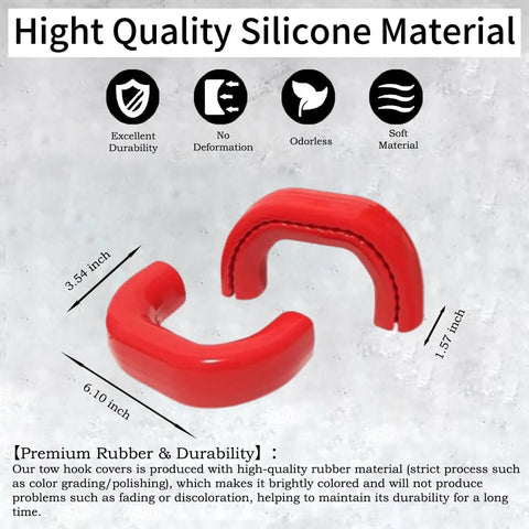 RAM 2500 3500 Tow Hook Covers Red Car Tow Hitch Cover Set For 2019 To 2026 Dodge RAM 2500 3500 Not Fit 1500 silicone material