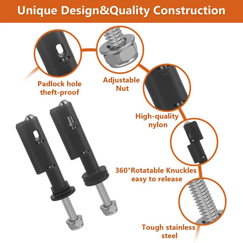 Mounting Pins Kit For MaxTrax MKII Recovery Boards 4 Pack Lockable Theftproof Safety Pins For Traction Boards Secure Attachment