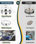 Comparison chart showing heavy-duty double-side magnetic fishing kit with 3.85 inch magnet and accessories for underwater cleanup.