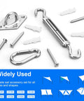 6 Inch Stainless Steel Shade Sail Hardware Kit For Rectangle And Triangle Installations Heavy Duty 304 Grade Fixings