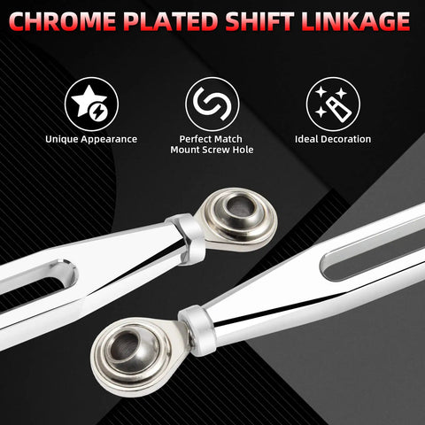 Chrome Shift Linkage For Harley Touring Motorcycles 1980 To 2024 Keeps Your Ride Shifting Smooth And Crisp On Softail Electra Glide Road King Street Glide Road Glide Upgrade For Lightning Fast Shifts chrome plated shift linkage with rod ends