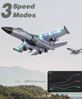 Grey No Sweat Easy To Fly 2.4GHz RC Plane With 4 Channel Control And 6 Axis Gyro Stabilization flying over landscape