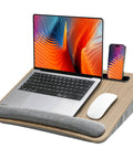 Portable Laptop Lap Desk With Pillow Cushion, Fits Up To 15.6 Inch Laptops, Anti Slip Strip, Built In Storage, Lightweight And Comfy