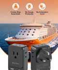 UK Travel Power Adapter Type G With 4 Outlets And 3 USB Ports USB C 7 In 1 International Travel Plug Converter for cruise ships