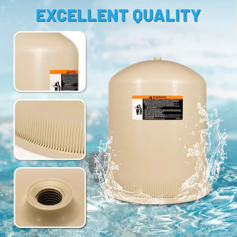 Tank Lid Replacement For Pentair FNS Plus FNSP60 180009 60 Sq Ft DE Cartridge Filter Cover in beige with warranty details