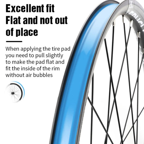 Tubeless Bike Rim Tape For 700C Rims Wide 21 To 35 Mm 10 M Roll Dual Color Blue Exterior Green Interior applied on wheel