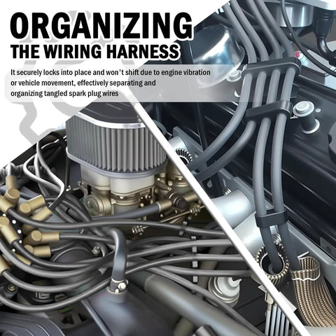 12 Piece Spark Plug Wire Separator Kit With Wrench Universal 7 To 8mm Wire Holder for organizing engine wiring harness