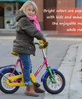 Child riding bike with colorful 210 Pcs Bike Wheel Spokes Beads Set For Kids - Colorful Plastic Clip Beads in star shapes
