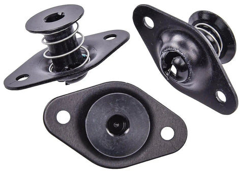 Heavy Duty Quarter Turn Fasteners With 5/16 Shank And 5/8 Hex Head for panel mounts, set of three self ejecting black clips.