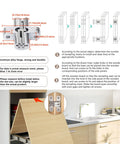 Diagram of Beefy Aluminum Telescopic Cabinet Drawer Slide Rail for Concealed Desks and Kitchen Countertops, showing measurements and installation instructions.