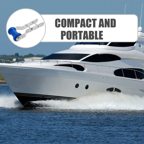Adjustable Boat Trailer Roller Bracket Kit With Keel Guide For Marine Vessel Hull Support Steel Rubber Sealed Bearing Single Person Operation Makes Loading A Breeze Hassle Free Launching With Heavy Duty Gear For Smoother Rides Ready To Go, compact blue roller on yacht