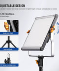 Dimmable Bi Color LED Video Light Kit With 480 LEDs Per Light 3200K To 5600K CRI 96 Plus U Bracket showing adjustable knobs