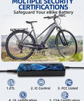 Fast 42V 2A Smart Charger For Bosch E Bike Batteries 36V Lithium Compatible with security certifications displayed
