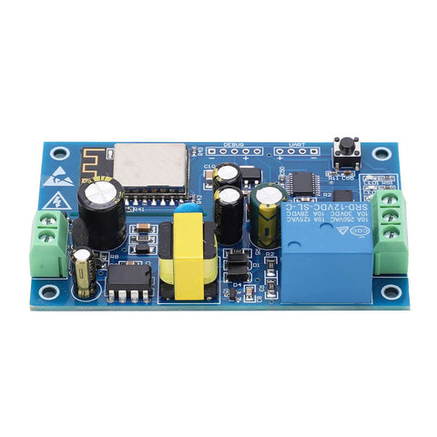 Smart Home Relay Switch Module For Remote Control Across AC 85 To 264 Volts 220V Ready, DIY Friendly PCB Relay With Conductive Circuit Design And Insulating Bottom Plate, Easy Plug And Play Home Automation Upgrade. Blue PCB relay module with terminals
