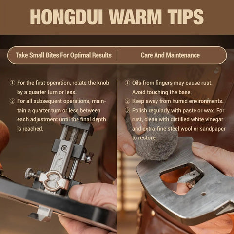 Pro Level Router Plane Kit Featuring Swappable Straight And Forty Five Degree Blades, Heavy Duty Hand Tool with maintenance tips.
