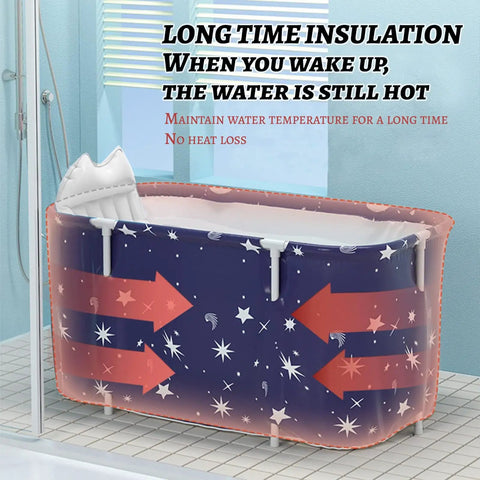 Portable Foldable Bathtub For Home Spa And Shower Tub Soaking With Temperature Control No Pump Needed Quick Assembly In Minutes