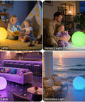 14 Inch LED Ball Light Outdoor Indoor Globe Lamp with Remote used as floor, sensory, mood, and decorative light settings