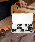 180 Piece Rubber Grommet Kit For Wiring And Ceiling Fans, Heavy Duty Sealing Rings That Lock In Tight And Stop Leaks, Assorted Sizes For Safe Cable Protection And Easy DIY Install, open case