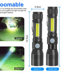Rechargeable UV Flashlight 1200 Lumens 3 In 1 Black Light Beast Mode visual showing zoom and beam focus options