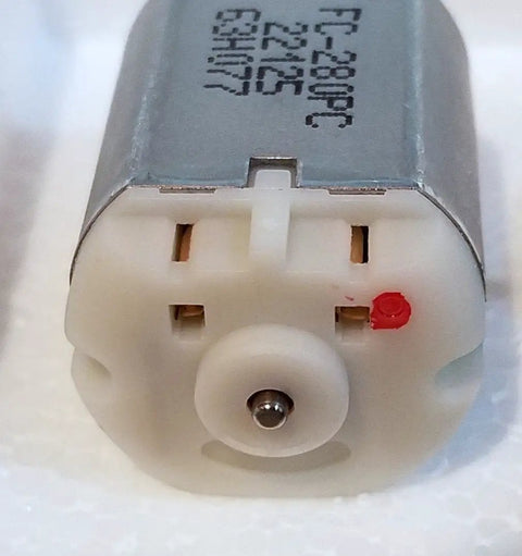 Close-up of 10Mm Flat Shaft Central Door Lock Actuator Motor With D Spindle for 12V units, showing motor end with connector.