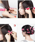 Overnight No Heat Hair Rollers For Sleep Curls Soft Foam Curlers used on woman's hair for beachy waves in step-by-step guide