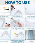 Step-by-step assembly instructions for Badass Metal Bed Canopy Frame Kit For Bedroom Fitting Twin To King Sizes Featuring Rod Pocket Curtains Compatibility.