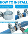 Installation instructions for Beefy Heavy Duty Fuel Line Clamp Kit Set Of 30 Stainless Steel Hose Clamps for auto diesel and petrol