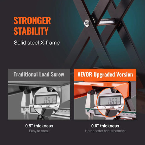 Solid steel X-frame of Beefy 1100 Lbs Motorcycle Lift Center Scissor Jack With Saddle And Safety Pin, stronger stability detail