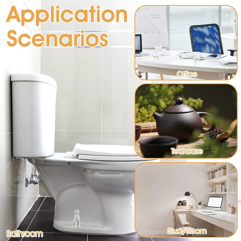 Adorable White Ceramic Dog Toilet Bolt Covers Transform Your Bathroom With These Hella Stylish Screw Caps That Bring Real Personality To Your Space While Offering No Sweat Install 2 Piece Set on a bathroom toilet.