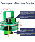 Yahboom 2-DOF pan-tilt servo kit with green metal frame and circular platforms for camera/robot arms