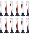 Smoke Alarm Adapter Plug For Kidde Hardwired Alarms Pack Of 12 No Rewiring Needed Connect BRK First Alert And Other Brands Retrofit Kit For Fyrnetics Lifesaver Models Two Tone White And Black, showing front view of connectors with wires