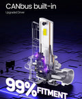 Kickass H11 H8 LED Fog Light Bulbs That Rip Through Fog And Blast 12000 Lumens Of Clean 6000K Cool White Illumination With Turbo Cooling And IP68 Waterproof Rating For Cars SUVs And Powersports Rides Pack Of Two internal upgraded driver showing built-in CANbus technology.