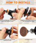 Steps for installing a Roll Lock Sanding Disc Set 2 Inch 30 Piece Quick Change Grit Pack Coarse To Extra Fine Aluminum Oxide Nylon For Die Grinder Polishing Grinding Blending With Round And Hex Shank.