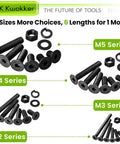 Pro Grade 1700Pcs Metric Screw And Nut Kit With Washers And Hex Keys Black 10.9 Alloy Steel M2 M3 M4 M5 Screws Nuts Bolts Set